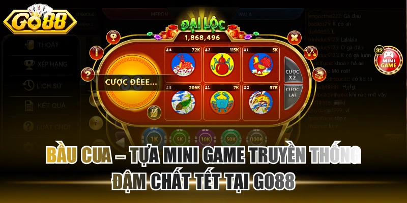 Bầu cua mini game GO88 đậm chất văn hóa lễ tết truyền thống Việt