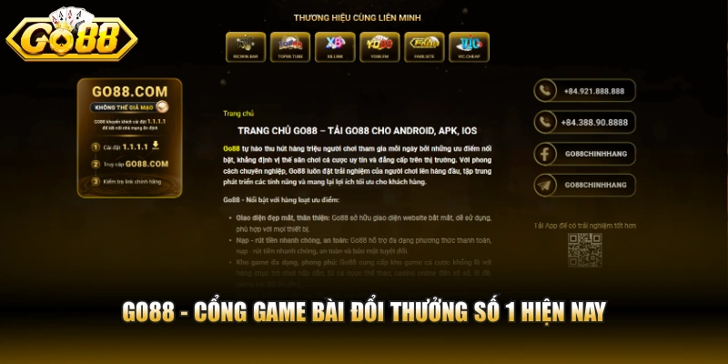 Go88 - Cổng game bài đổi thưởng số 1 hiện nay
