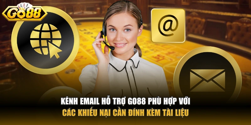 Kênh email hỗ trợ GO88 phù hợp với các khiếu nại cần đính kèm tài liệu