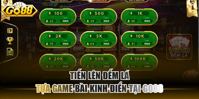 Tiến lên đếm lá – Tựa game bài kinh điển tại GO88 Tiến lên đếm lá